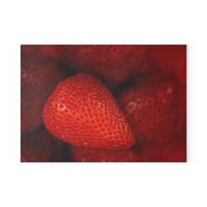 Strawberry Photo Glass Cutting Board – Decorative Kitchen Chopping Mat